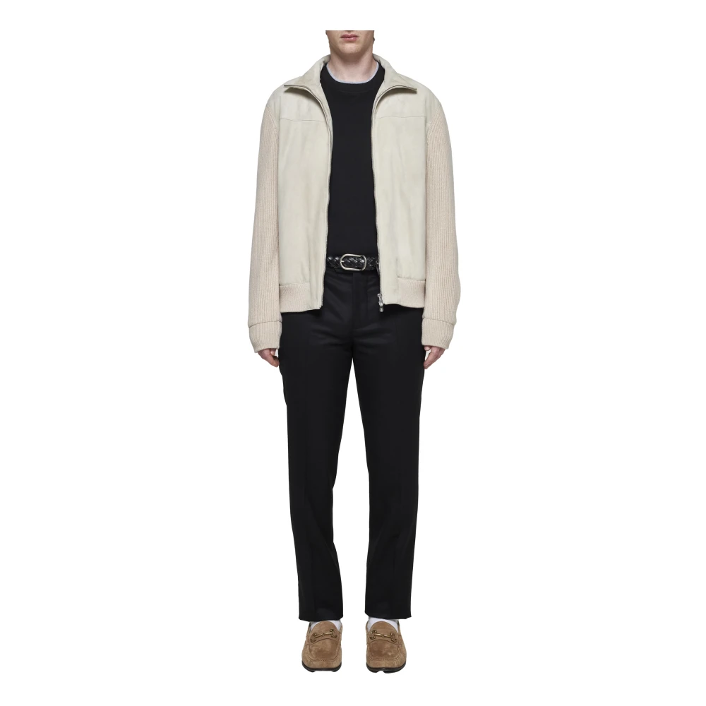 BRUNELLO CUCINELLI Natuurlijke Beige Suède Bomberjack Beige Heren