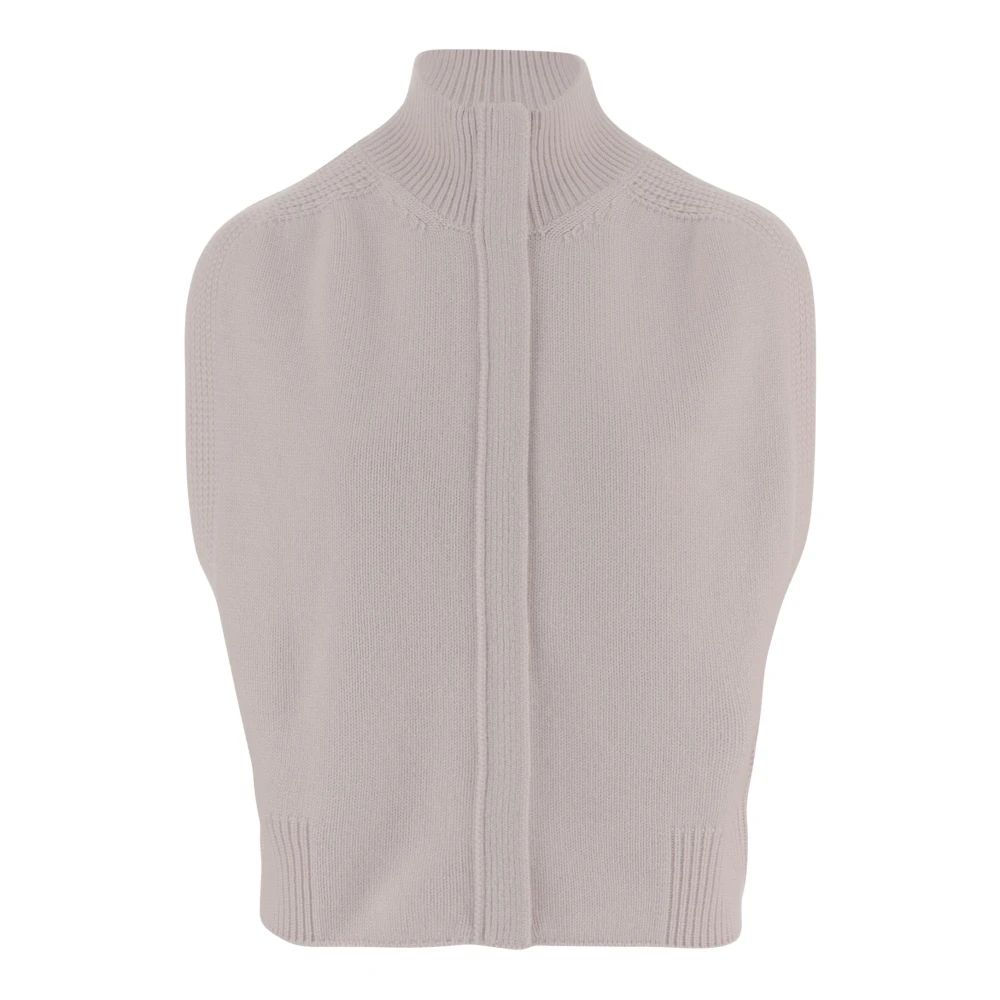 Sa Su Phi, Cashmere Knitwear, female, Pink, Size: XL Sleeveless Cardigan