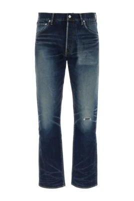 Mörkblå denim straight jeans