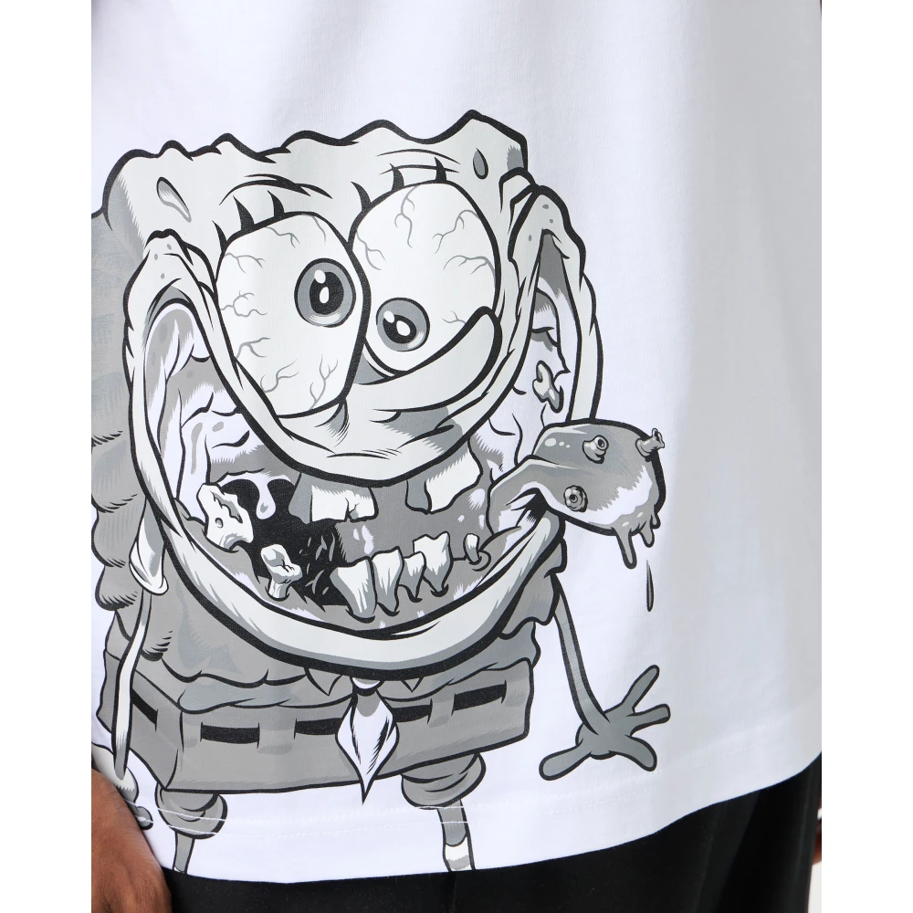 Iceberg Regular fit wit T-shirt met SpongeBob-print in jersey White Heren