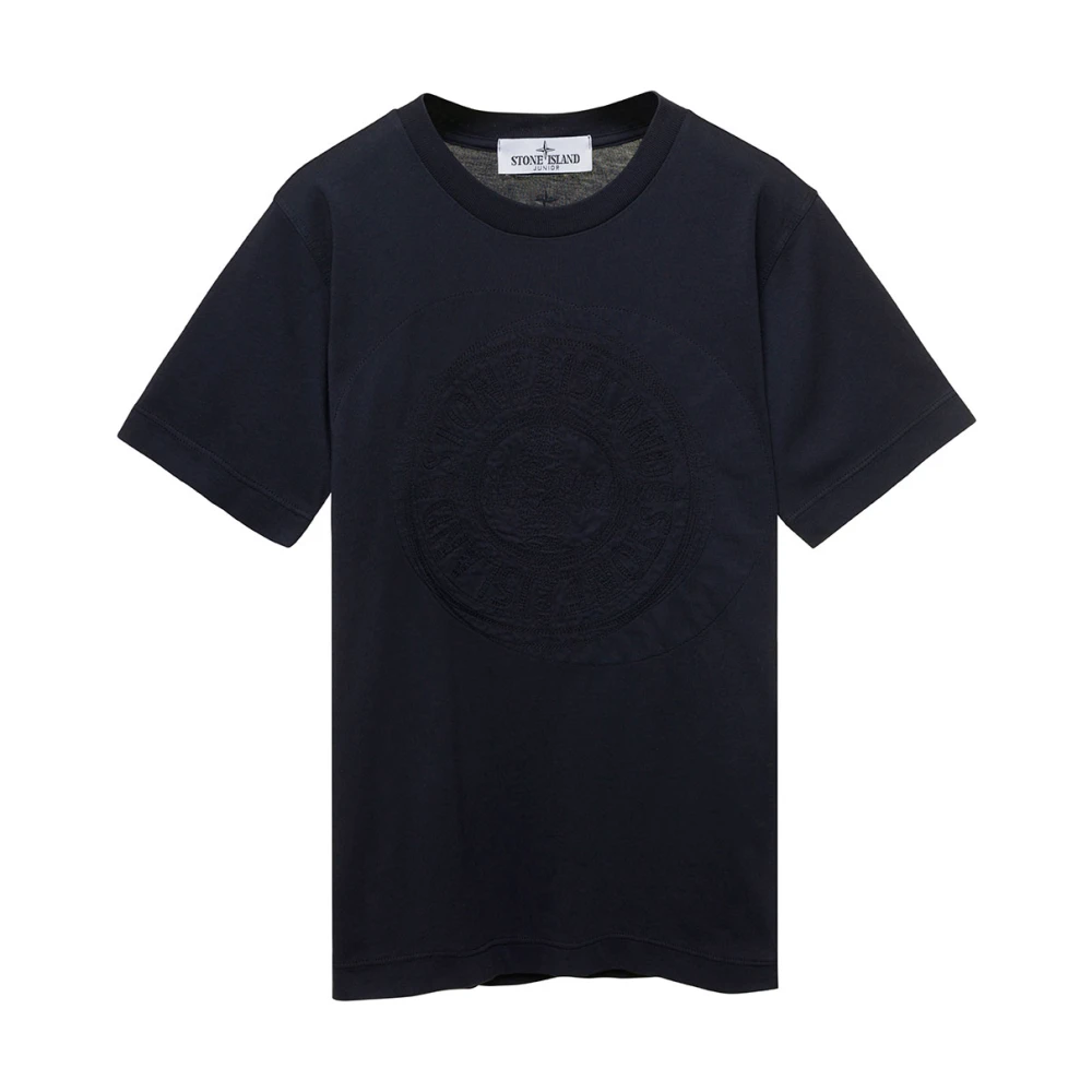 Stone Island Blå Maxi Logo Bomull T-shirt Pojke Blue, Pojke