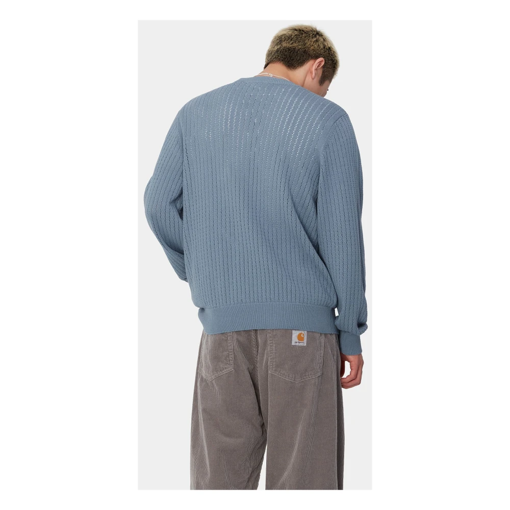 Carhartt WIP Geborduurde Logo Katoenen Trui Blue Heren