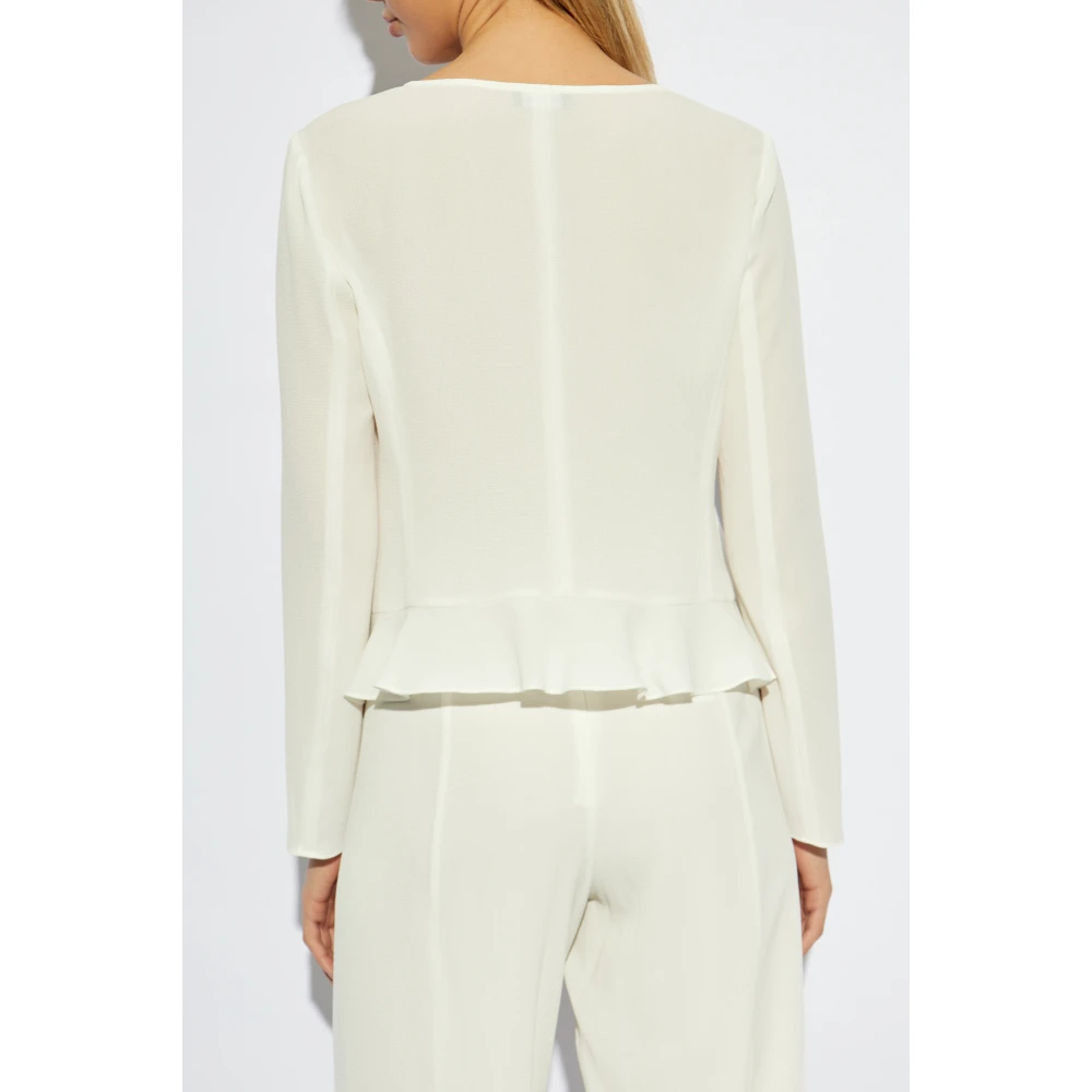 Emporio Armani Top met ruche White Dames