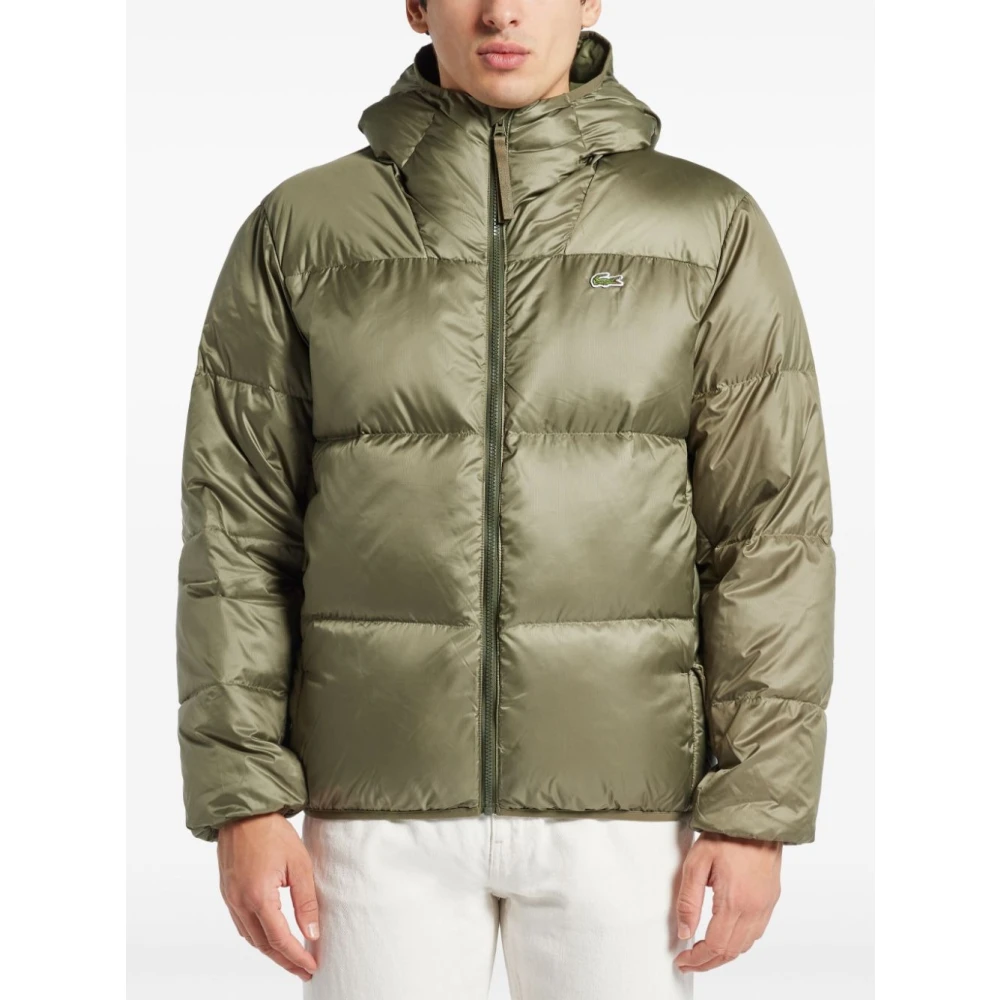 Lacoste Gewatteerd Logo Patch Hoodie Green Heren