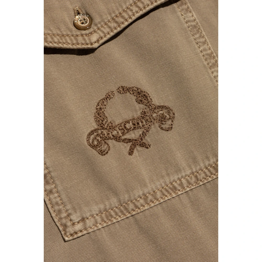 Moschino Shirt met logo Beige Heren