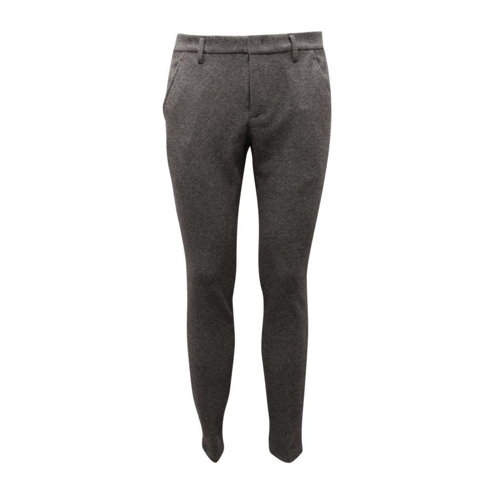 Dondup Men's Gray Slim-Fit Trousers, W38, Grey Gaubert Trousers Made In Italy