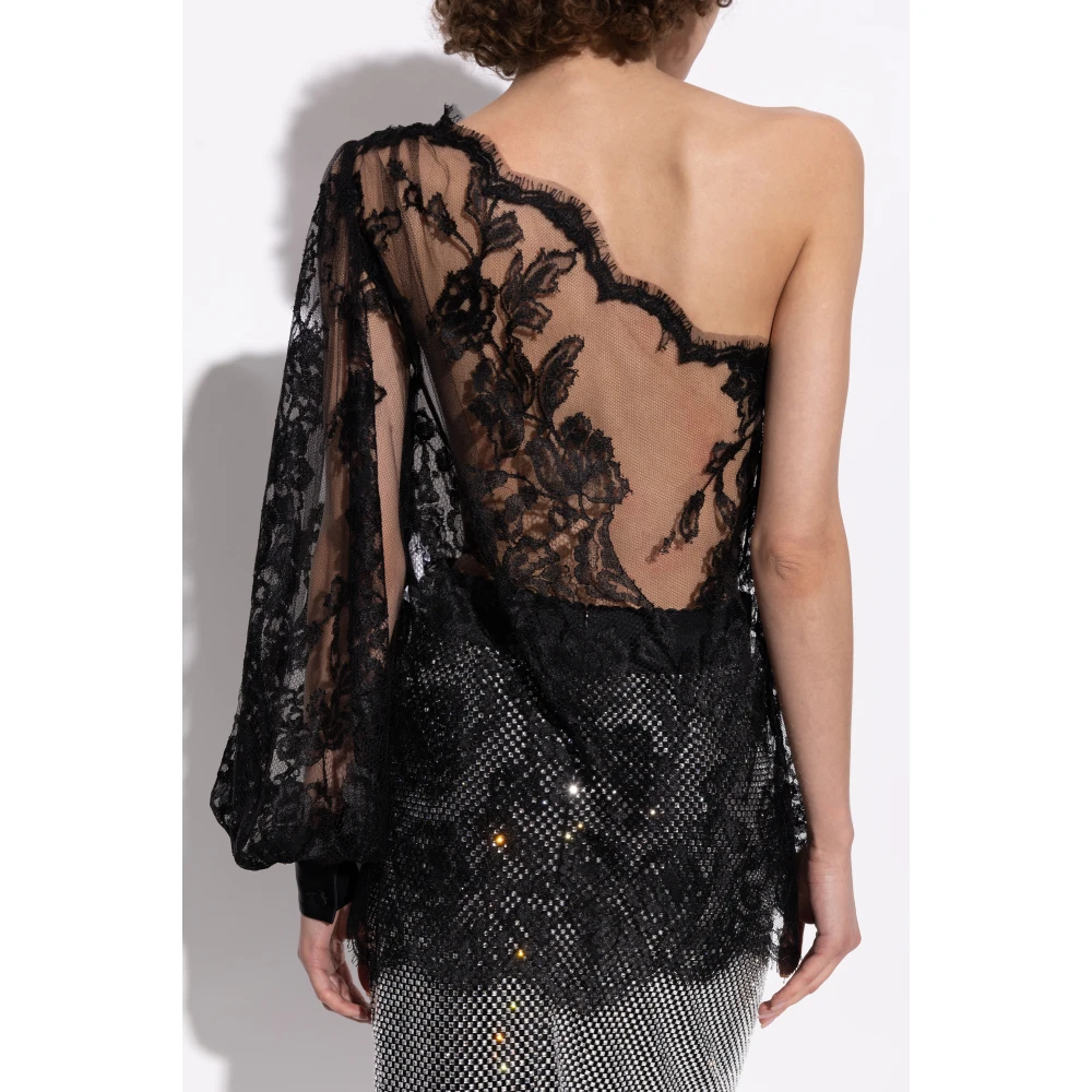 Dolce & Gabbana Kanten top met open schouder Black Dames