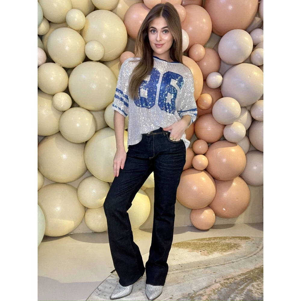 DNM Pure Flare jeans in ebony blue denim Black Dames