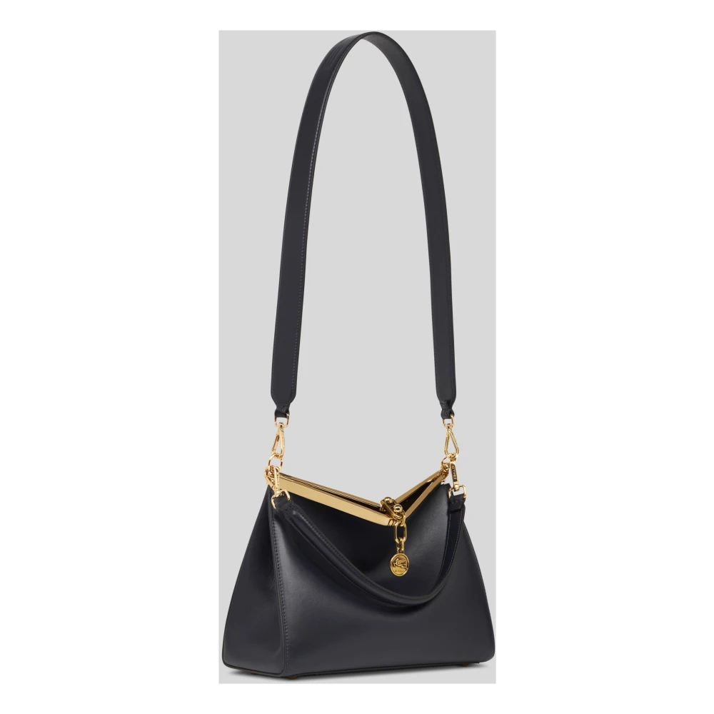 ETRO Blauwe Leren Schoudertas Blue Dames