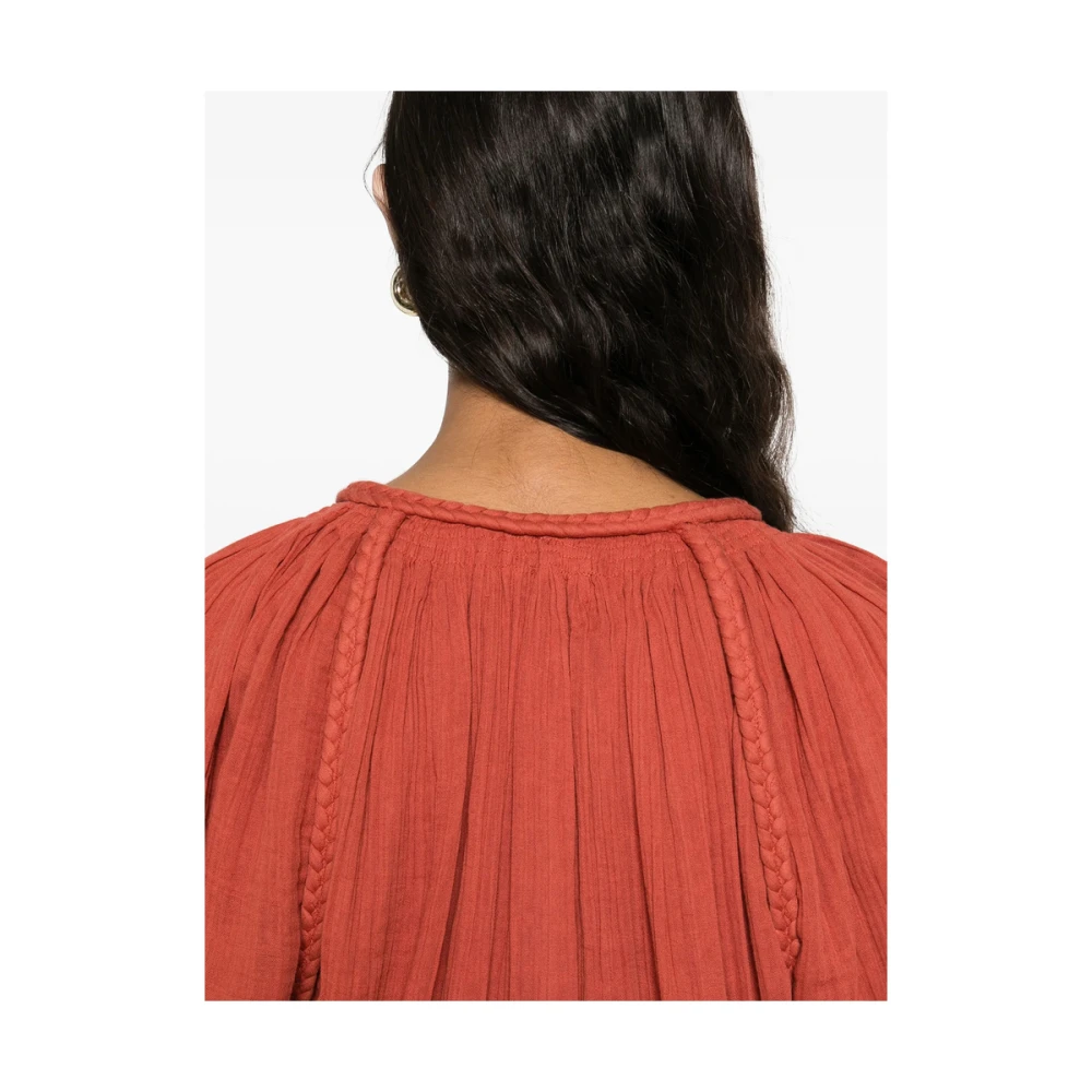 Isabel marant Gerimpelde Roest Rode Jurk Red Dames