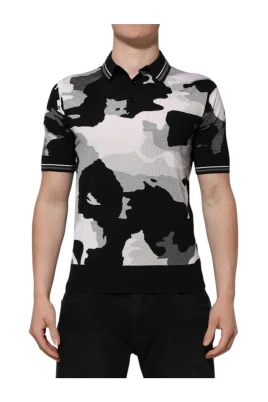 Multifärgad Camouflage Polo T-shirt med Logotyp