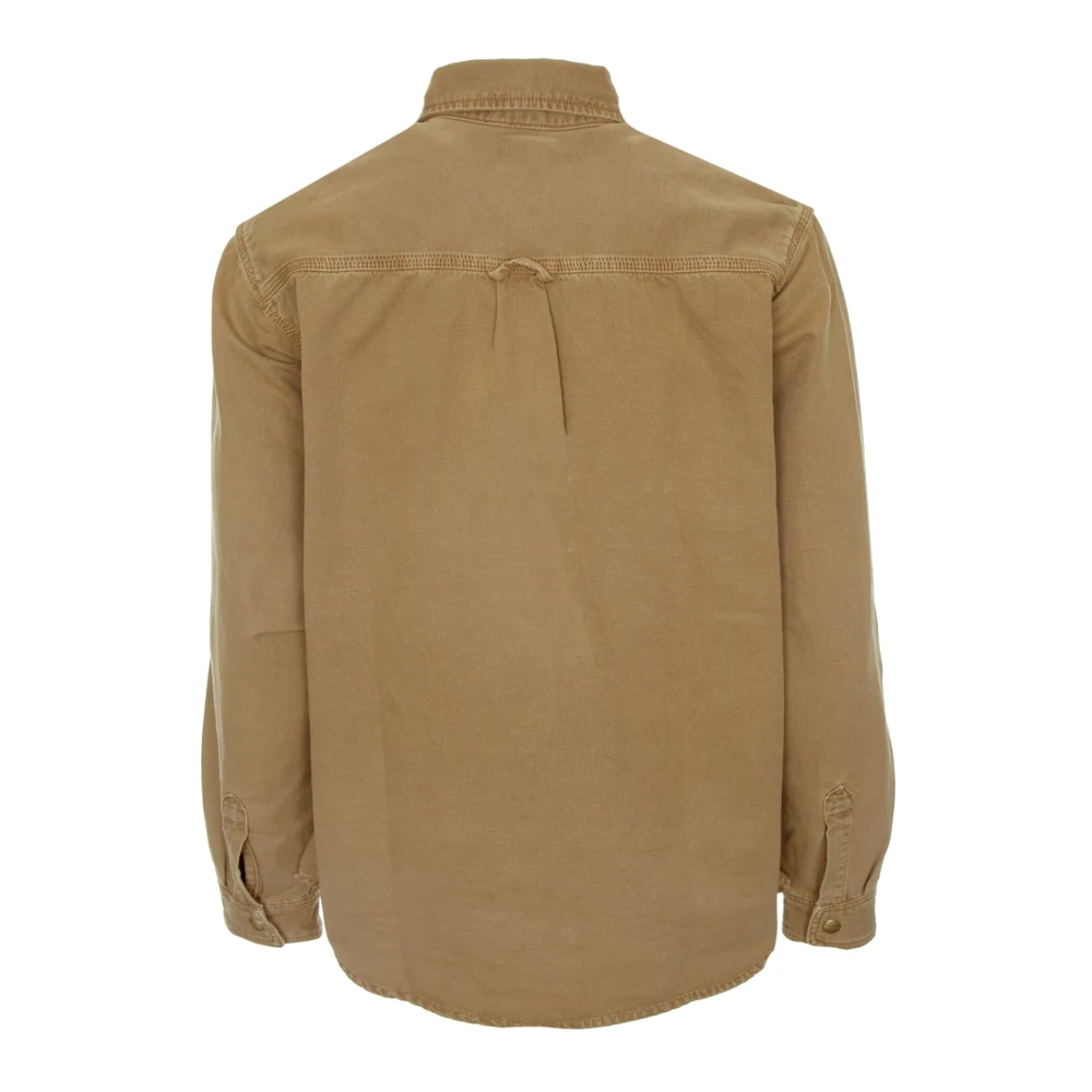 Carhartt WIP Canvas overshirt met drukknoopsluiting Brown Heren