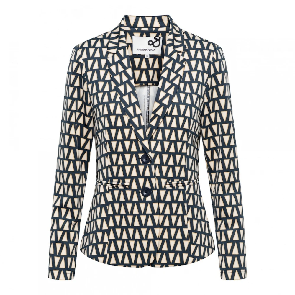 &Co Woman blazer Denim Multi Dakota Triangle Bz150 41065 Multicolor Dames