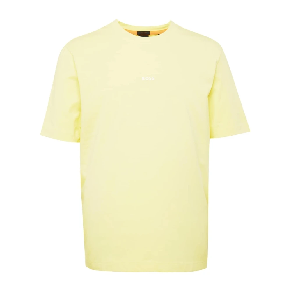 Hugo Boss Gele Longsleeve Ronde Hals T-Shirt Yellow Heren