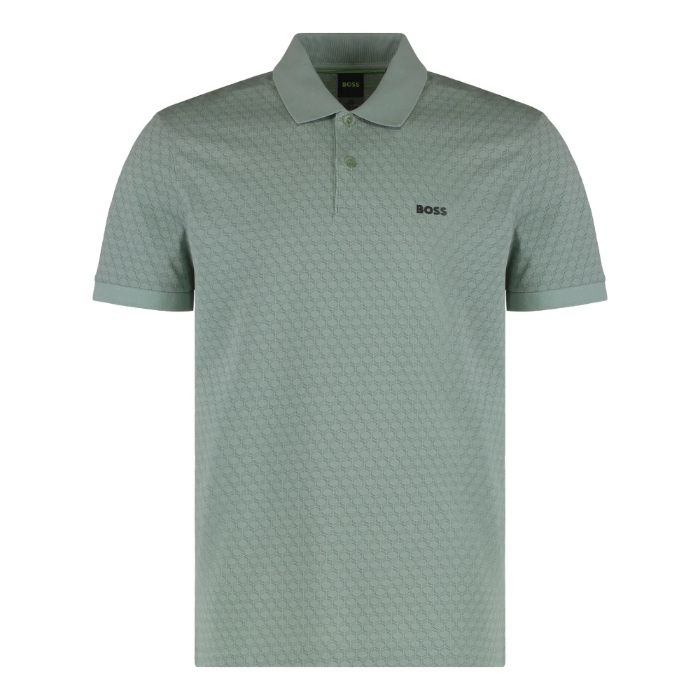 Hugo Men's Green Cotton-Piqué Polo Shirt