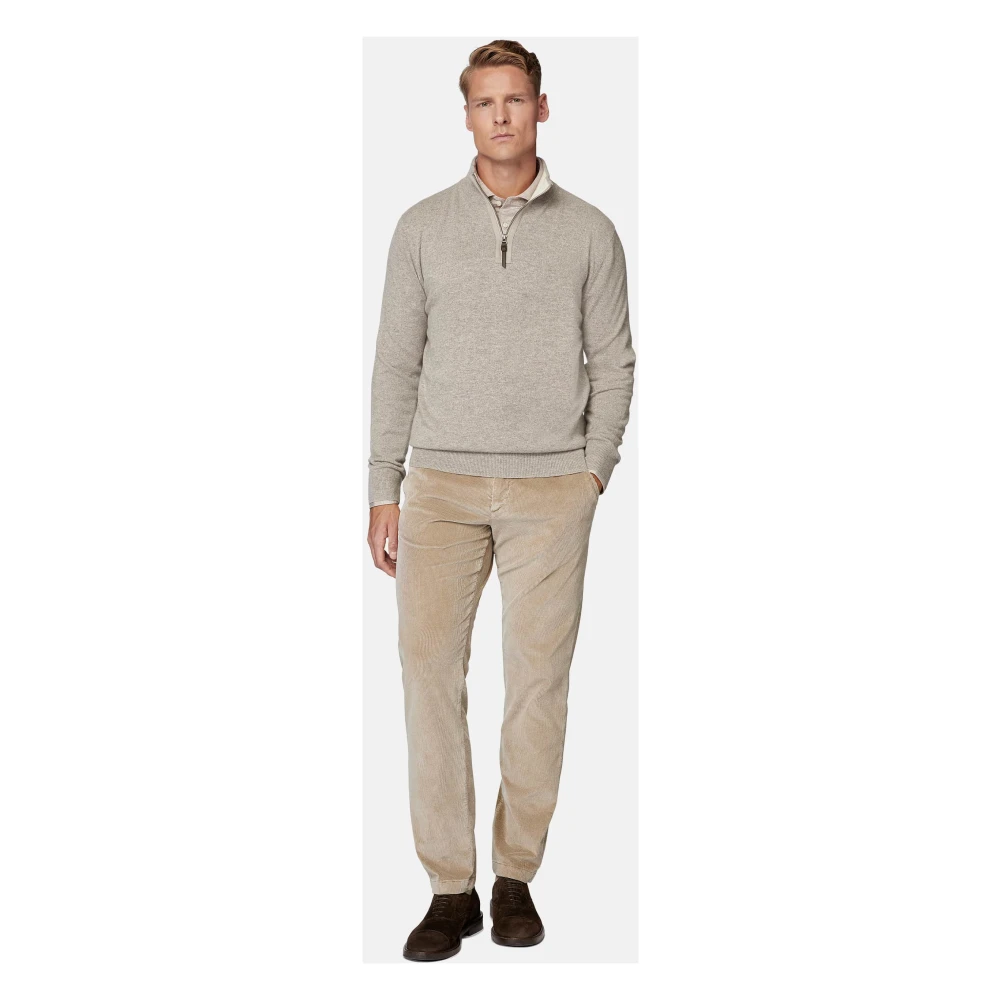 Boggi Milano Broek in stretchfluweel Beige Heren