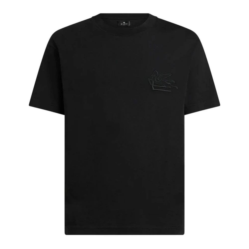 ETRO Zwarte Katoenen Logoshirt Black Heren