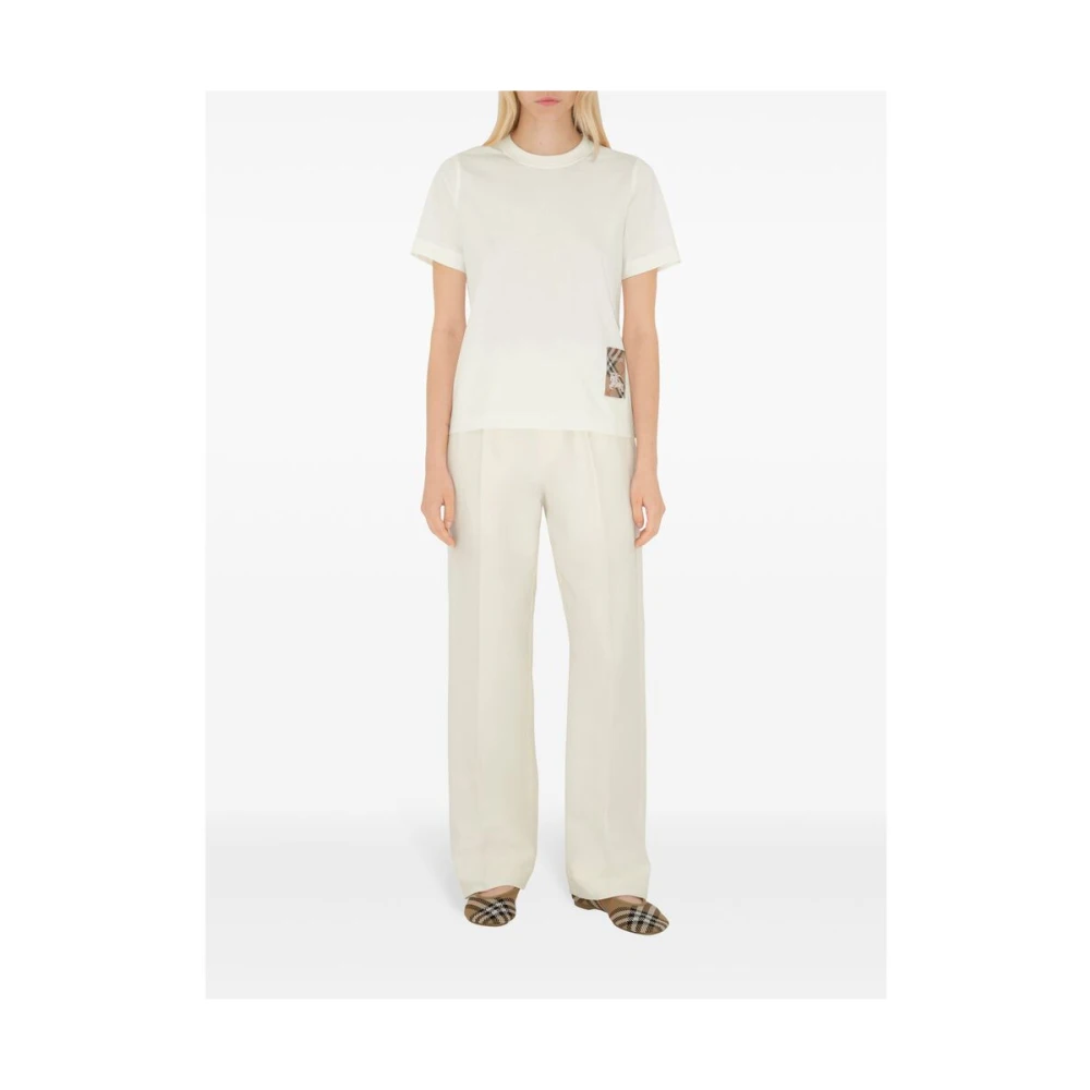 Burberry Vintage Check Patroon Crew Neck T-shirt White Dames