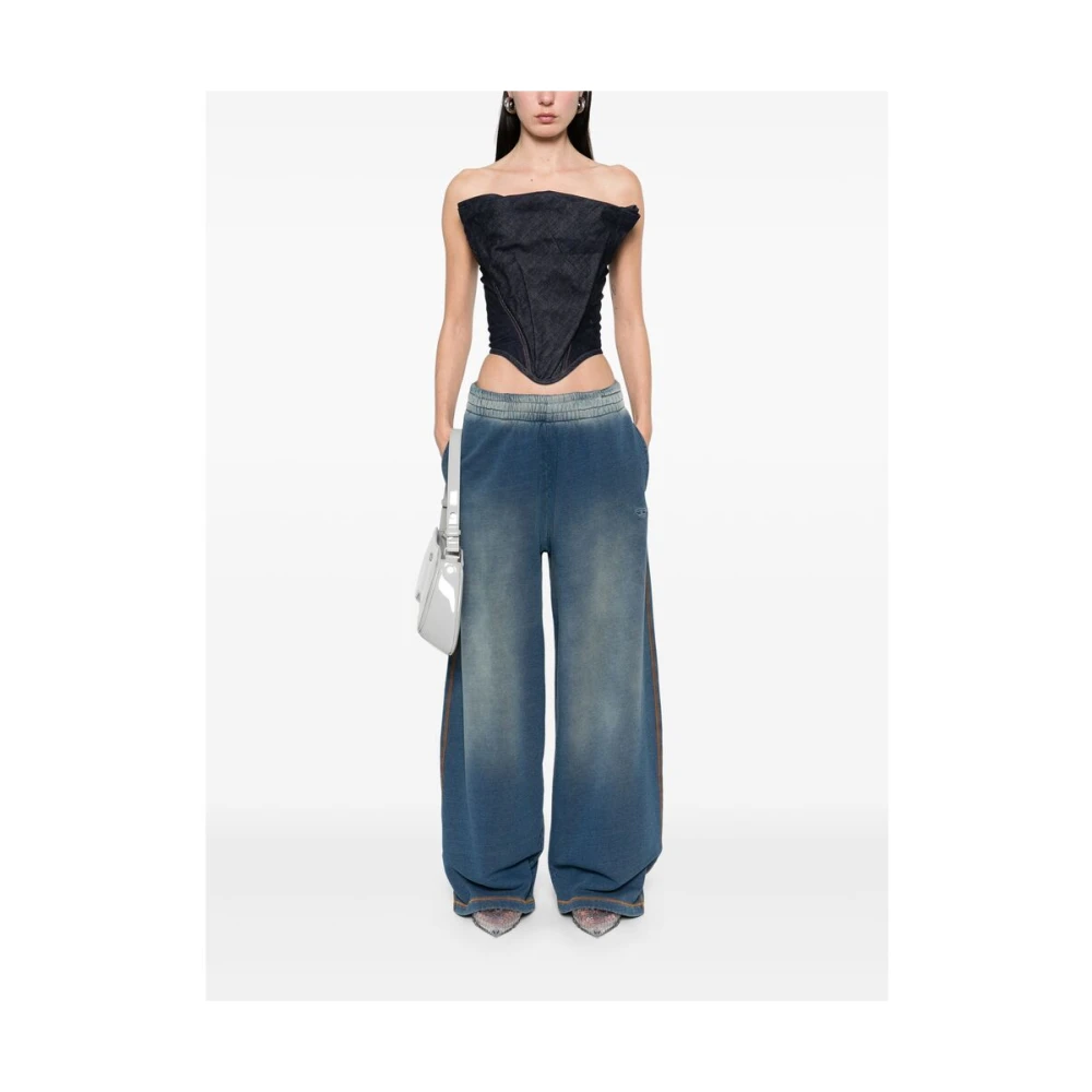 Diesel Indigo Blauw Elastische Trekkoord Taillebroek Blue Dames