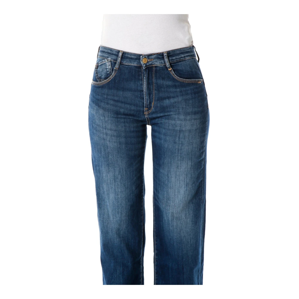 Le Temps Des Cerises Hoge Taille Straight Fit Jeans Blue Dames