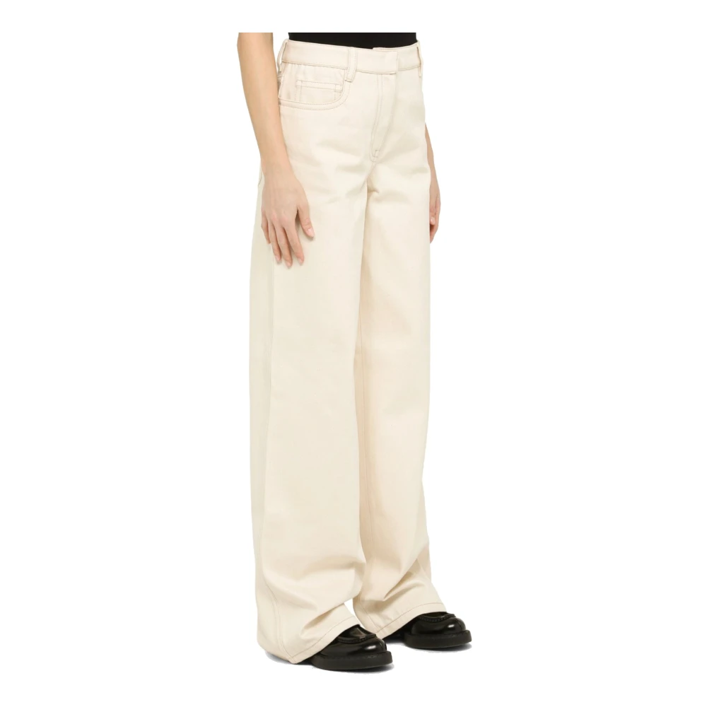 Prada Straight Leg Katoenen Broek Beige Heren