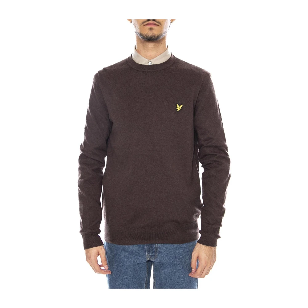 Lyle & Scott Uomo Marrone - Maglione Girocollo In Cotone Merino - Knitwear - S - Immagine 7