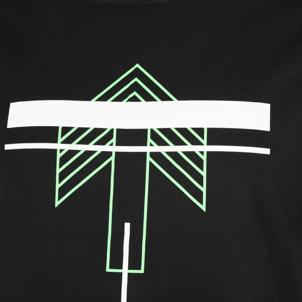 Les Hommes Mannen Ronde Hals Bedrukt T-shirt Black Heren