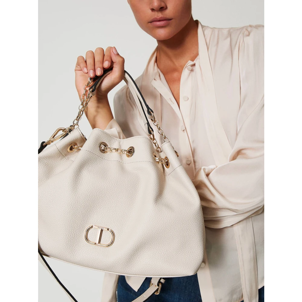 Twinset Beige Handtas met Gouden Details Beige Dames
