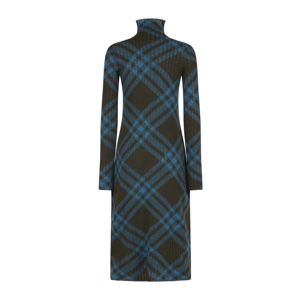 Burberry Geruite Motief Lange Mouwen Jurk Multicolor Dames