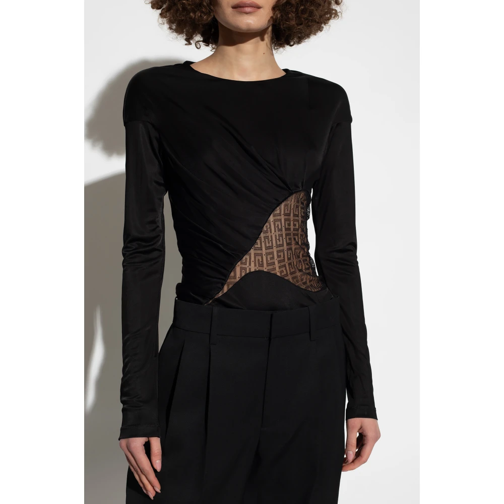 Givenchy Top met kanten inzetstuk Black Dames