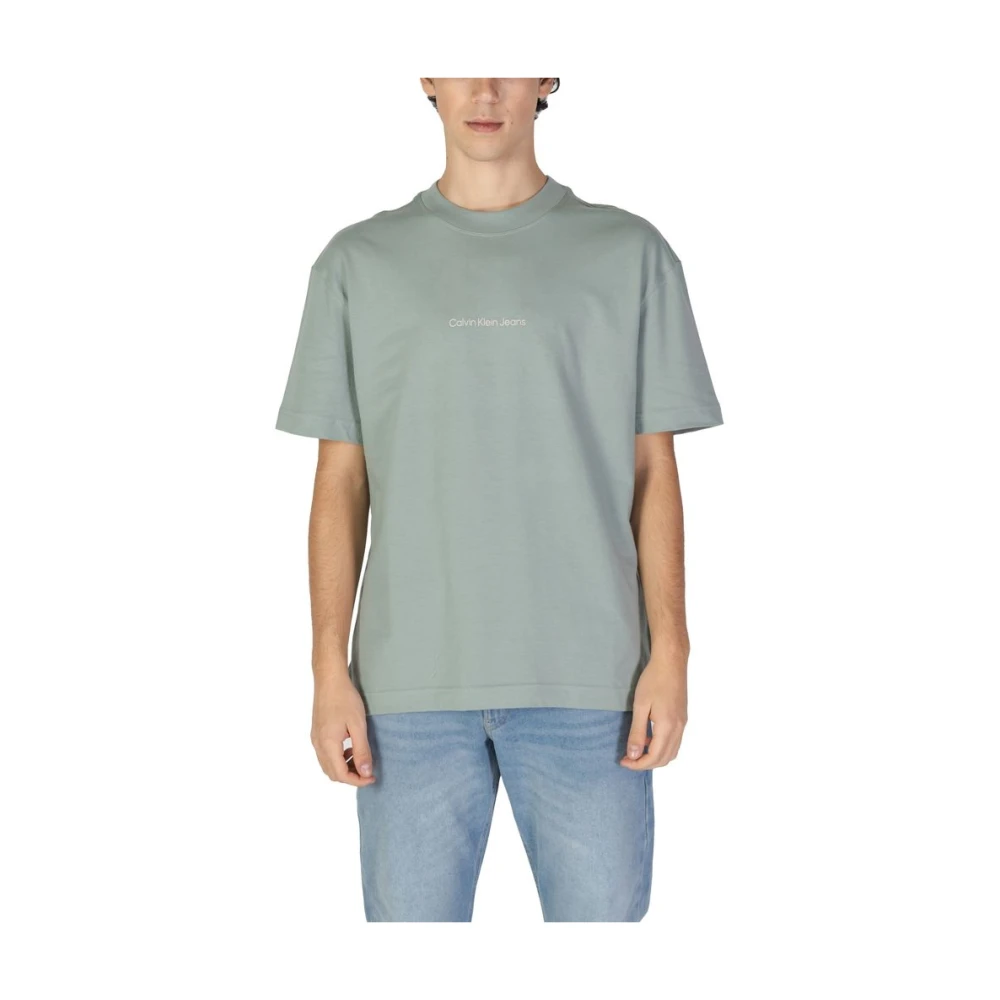 Calvin Klein Jeans Groen Katoenen Heren T-shirt Herfst Winter Green Heren