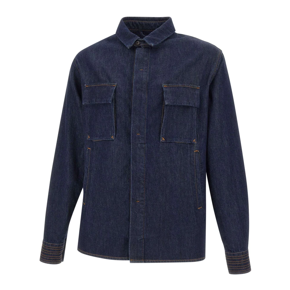 Re-Hash Donkerblauw Denim Zijde Jas Blue Heren