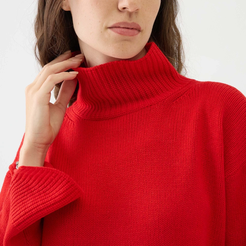 Le Tricot Perugia Kasjmier Rode Trui Red Dames