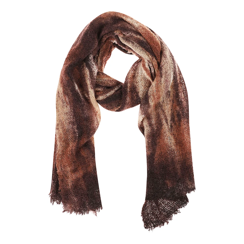 Faliero Sarti Bruine Cashmere Wol Fringed Sjaal Brown Dames