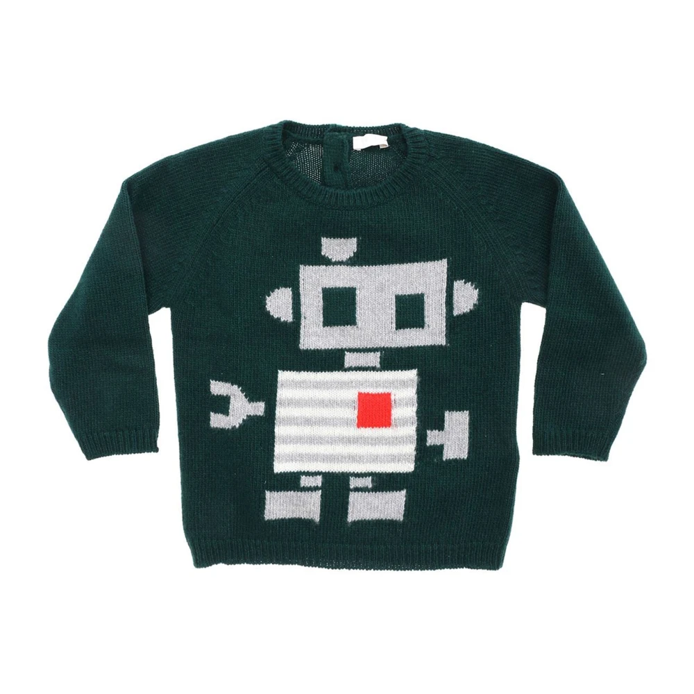 Il Gufo Boys Green Kids Knitwear, 9 M, Pullover