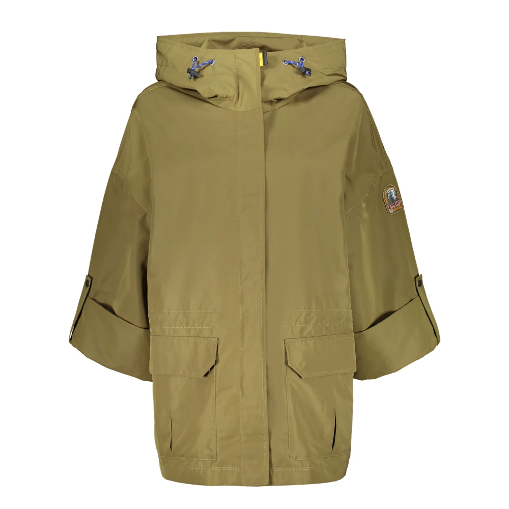 Parajumpers Hailee Hooded Jack met Contrasterende Inzetstukken Green Dames