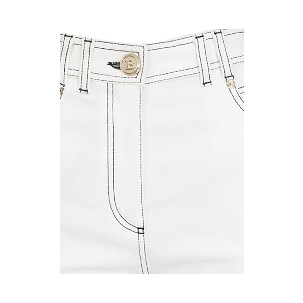 Balmain Hoge taille dames jeans met monogram B White Heren