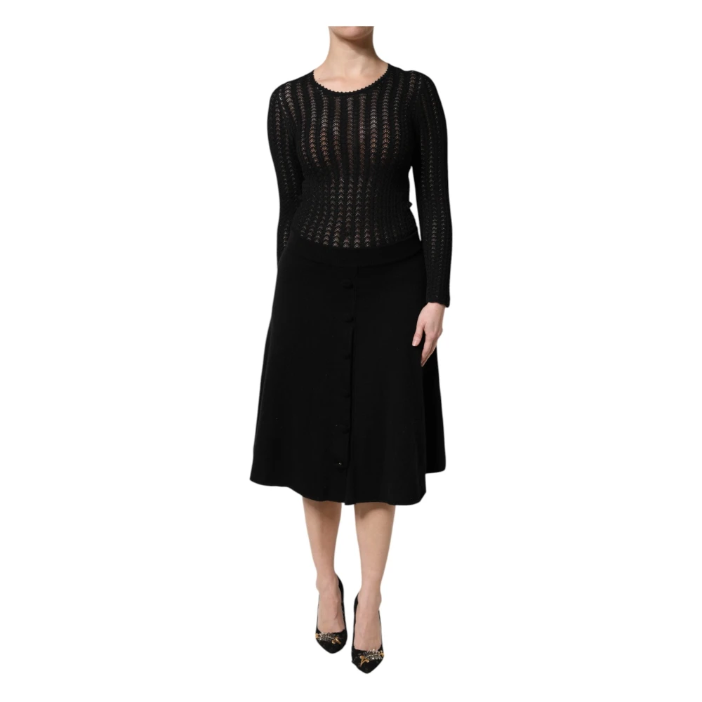 Dolce & Gabbana Women's Black Midi Dresses, Xs, A-Line Midi Dress