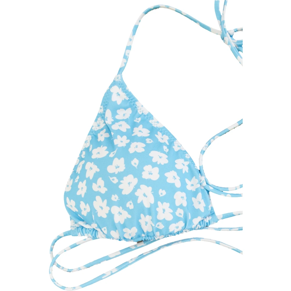 MC2 Saint Barth Bloemen Bikini Set met Striksluiting Blue Dames