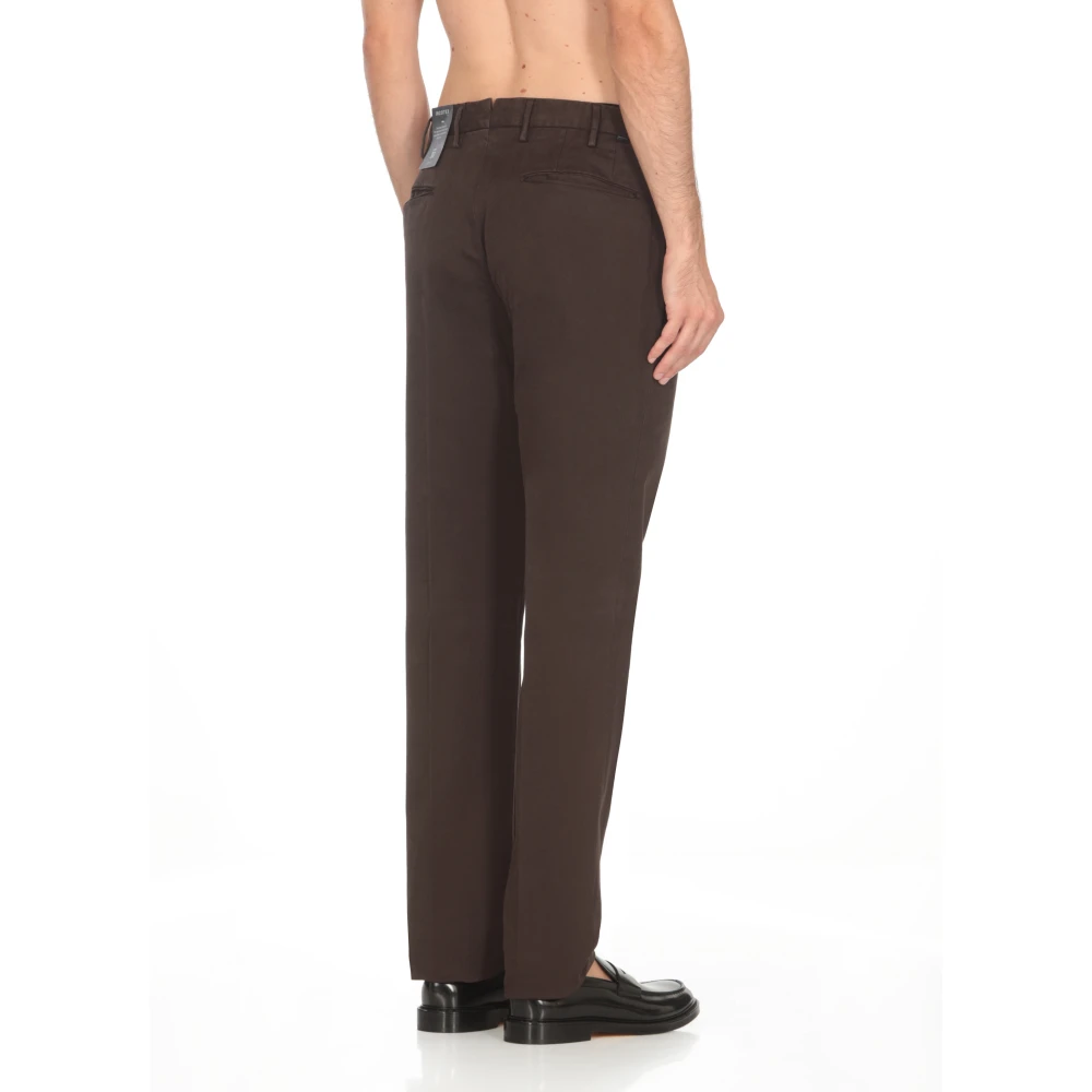 Incotex Bruine Katoenen Broek met Zakken Brown Heren