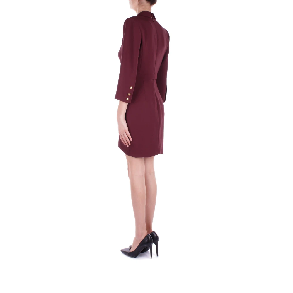 Elisabetta Franchi Bordeaux Jurk met Ritssluiting Red Dames