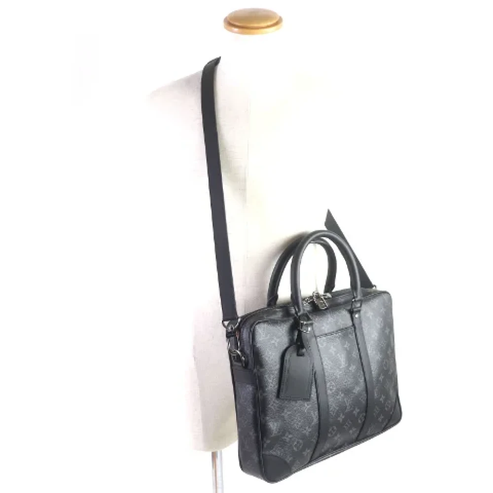 Louis Vuitton Vintage Pre-owned Canvas briefcases Black Dames