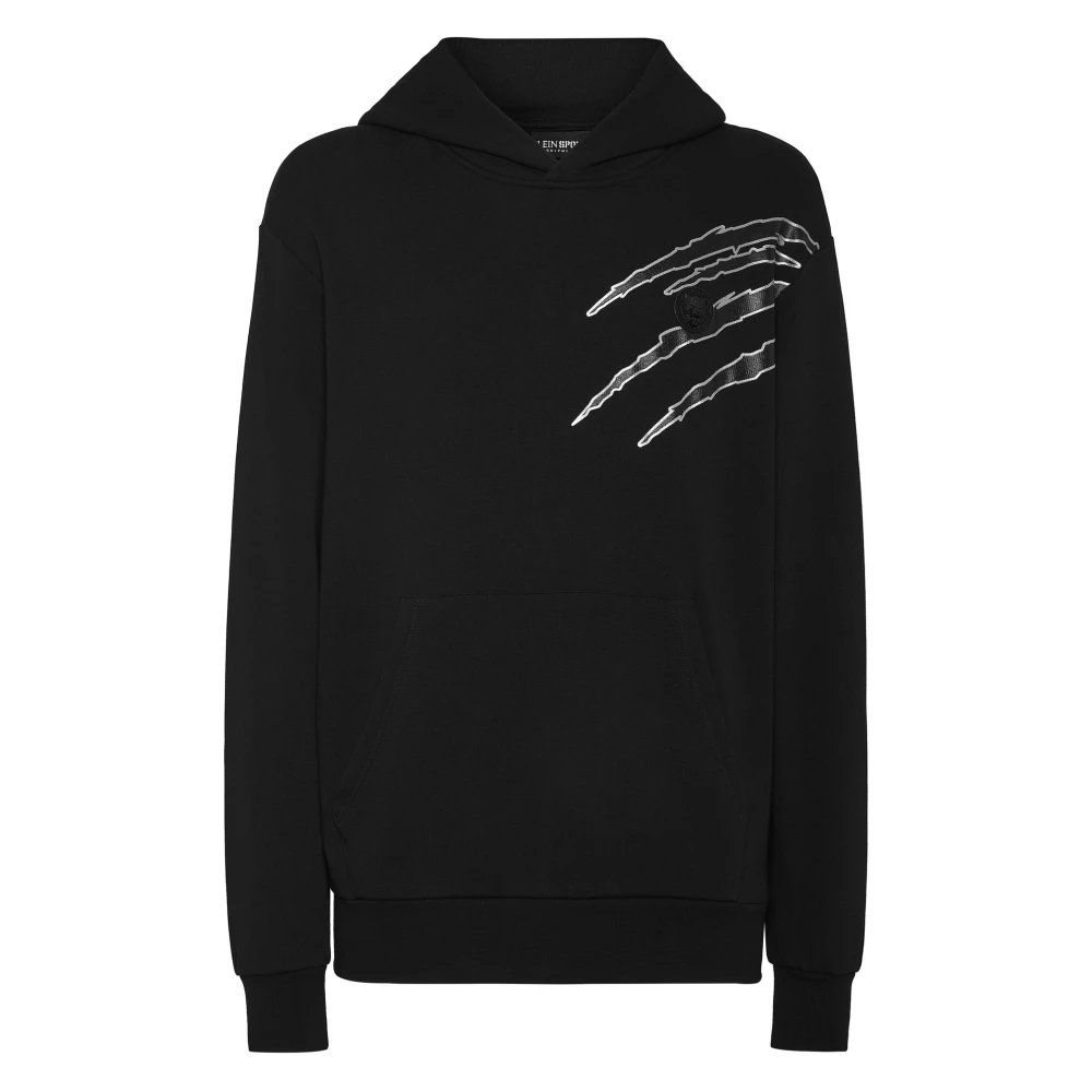 Plein Sport Men's Black Lamina Scratch Hoodie - Long Sleeve Training Tops - Xl - Sport