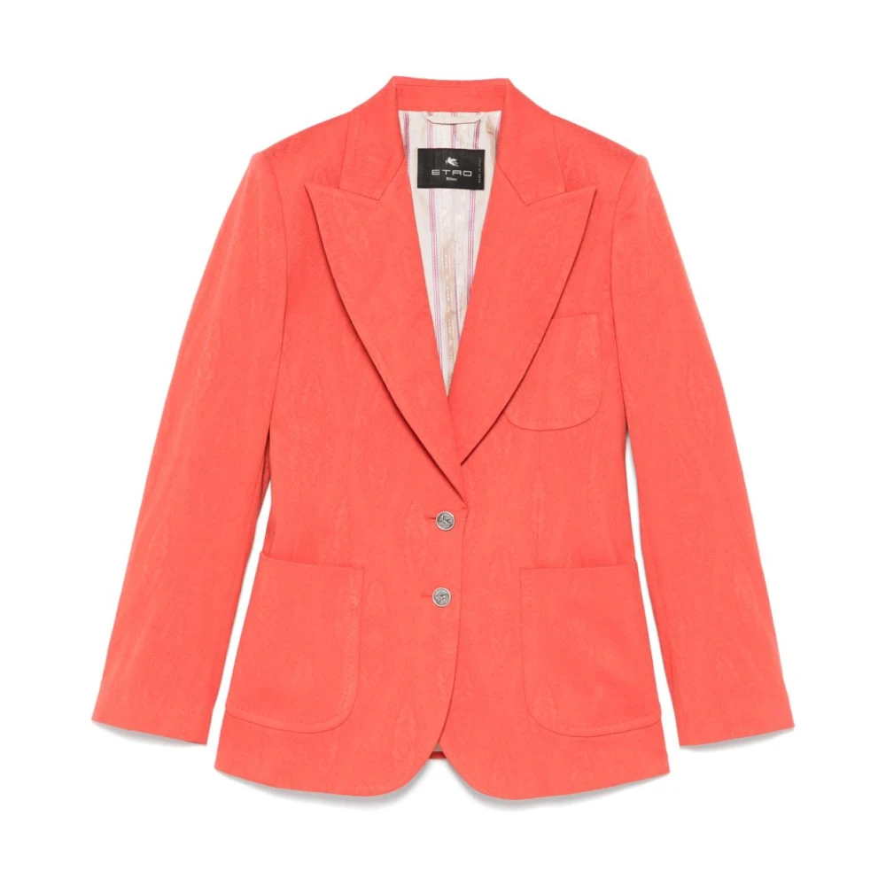 ETRO Paisley Jacquard Blazer Oranje Orange Dames