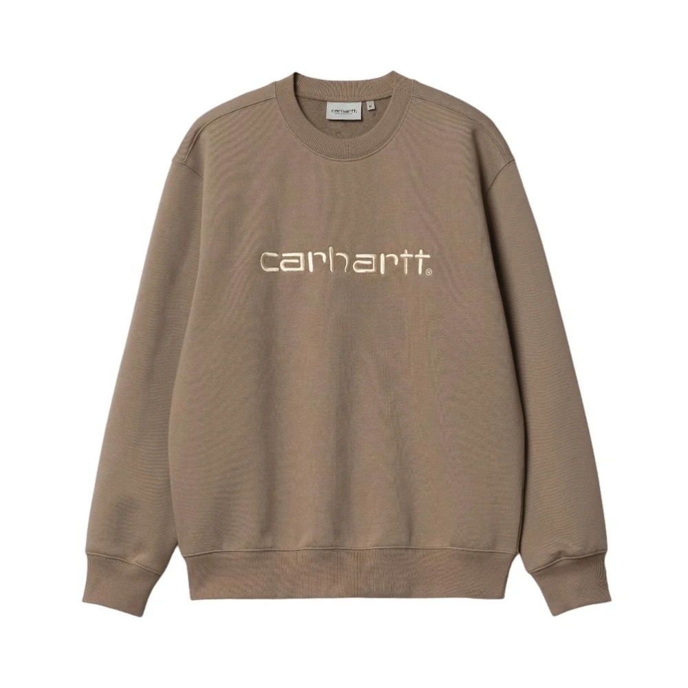 Carhartt WIP Bruine Sweatshirt Geborsteld Katoen Loose Fit Brown Heren