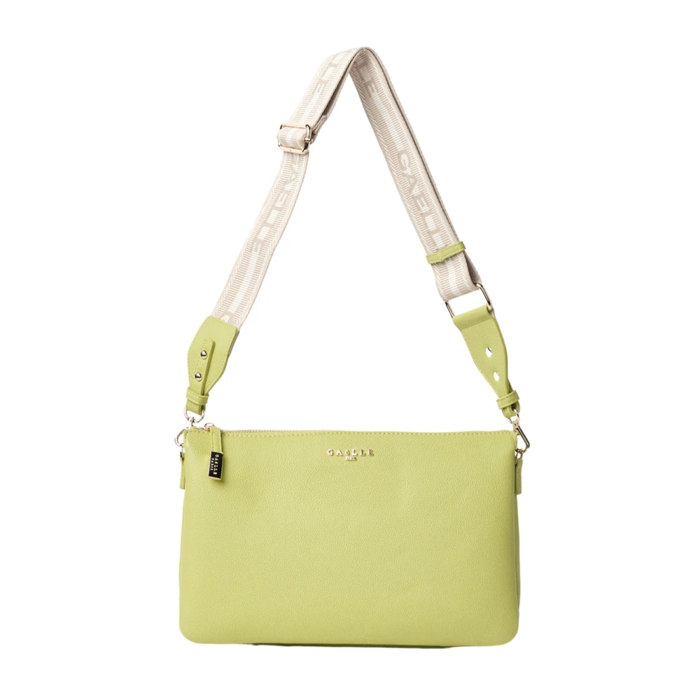 Gaëlle Paris Women's Green Lime Logo Shoulder Bag Eco-Leather