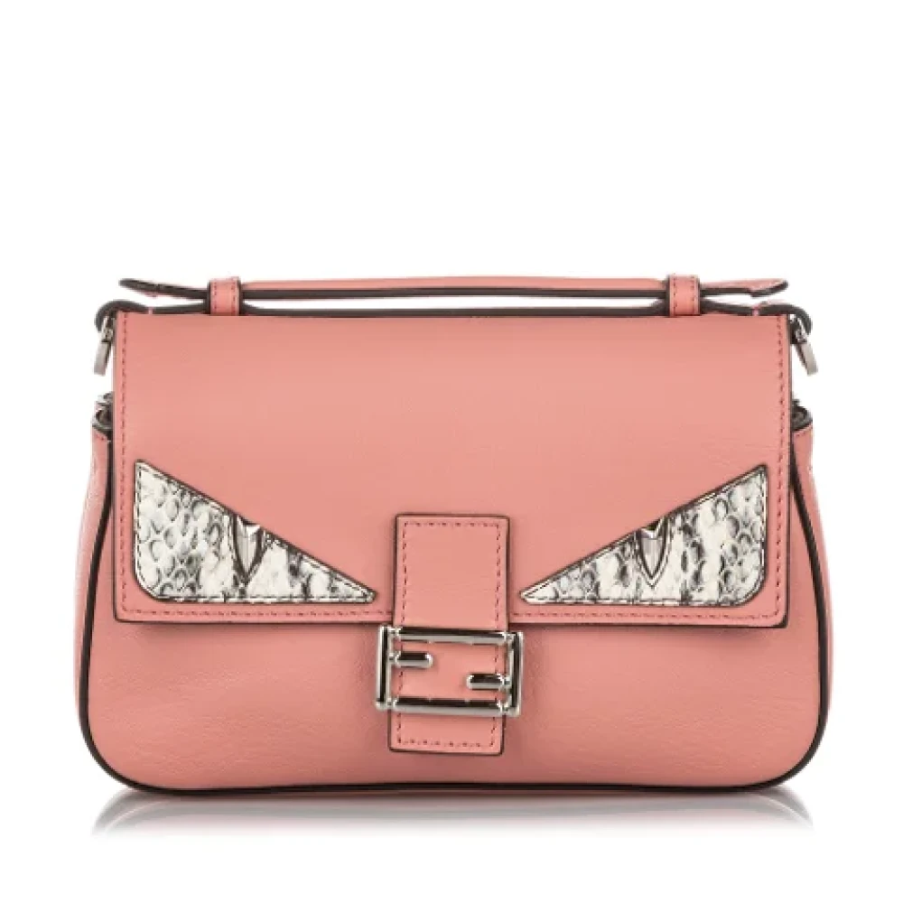 Fendi Vintage Pre-owned Leather shoulder-bags Pink Dames