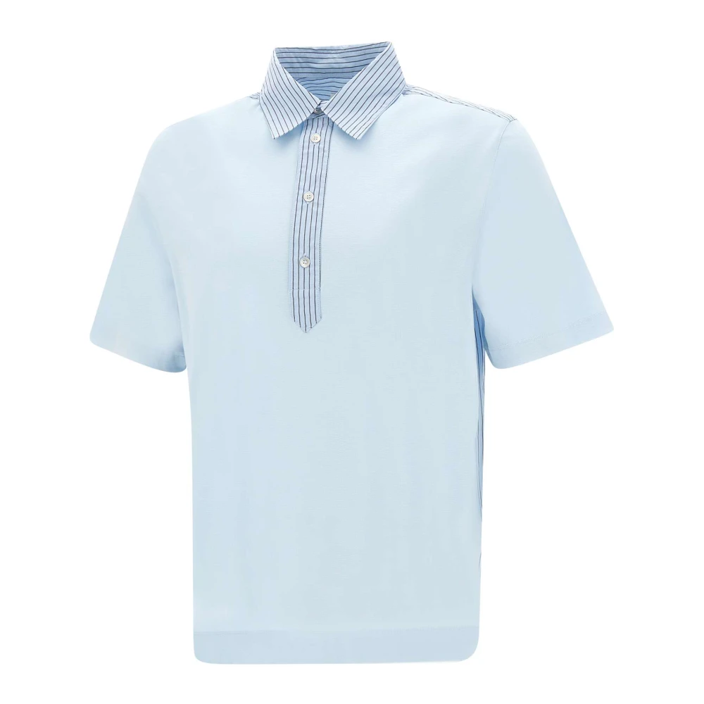 Paul Smith Blauw Poloshirt Gestreept Patroon Blue Heren