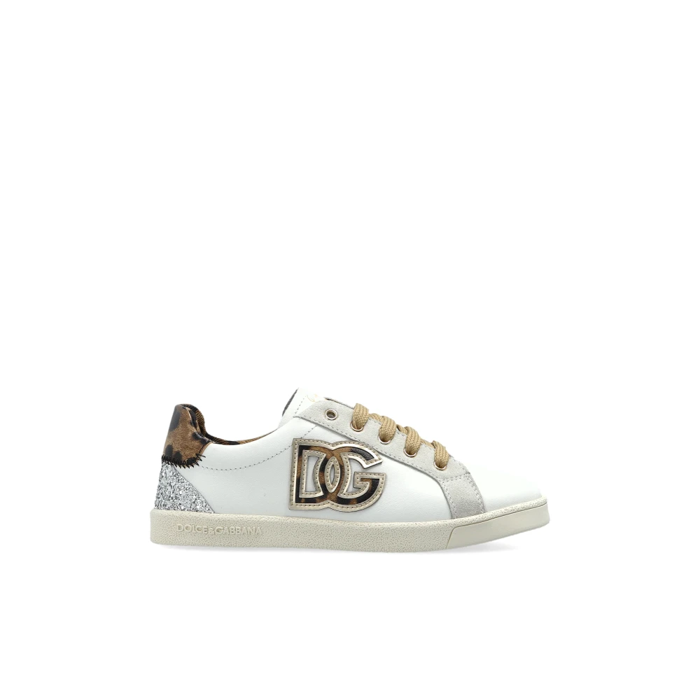 Dolce & Gabbana Unisex Kids White Kids Sneakers, 33 Eu, Original Trainers With Glitter And Embroidery
