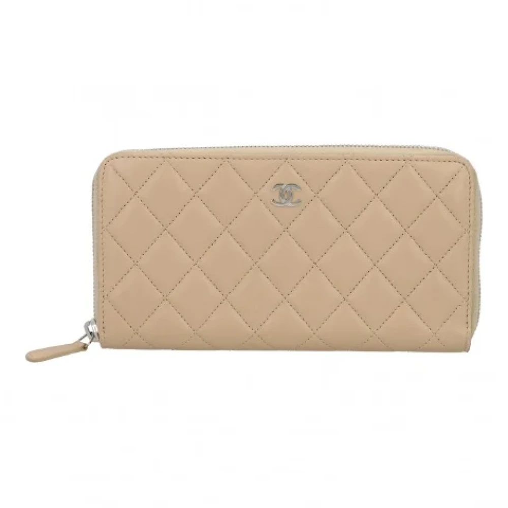Chanel Vintage Pre-owned Leather wallets Beige Dames